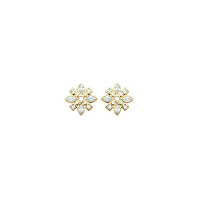 Boucles d'oreilles en plaqué or et oxyde de zirconium