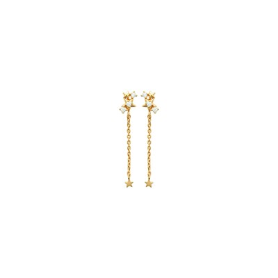 Boucles d'oreilles en plaqué or et oxyde de zirconium
