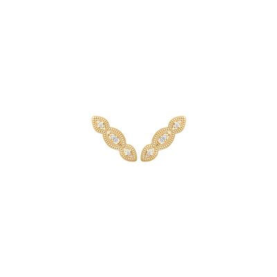 Boucles d'oreilles en plaqué or et oxyde de zirconium