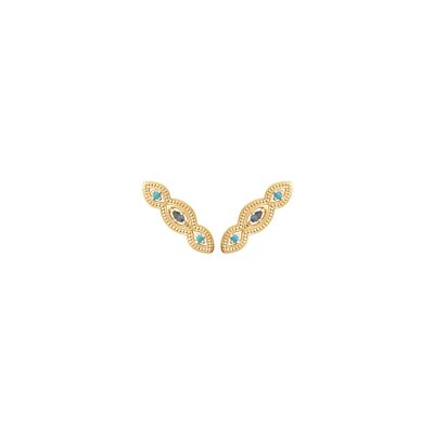 Boucles d'oreilles en plaqué or et pierre naturelle