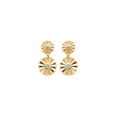 Boucles d'oreilles en plaqué or et pierre naturelle