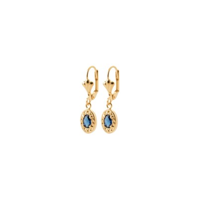 Boucles d'oreilles en plaqué or et pierre naturelle