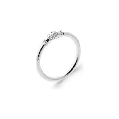 Bague en argent rhodié et oxyde de zirconium