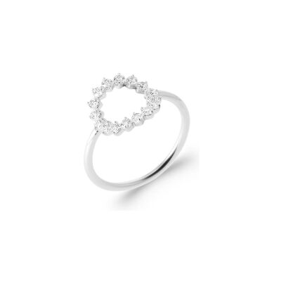 Bague en argent rhodié et oxyde de zirconium