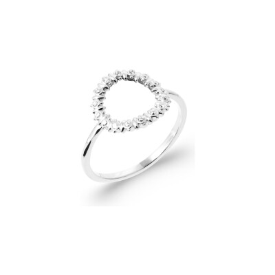 Bague en argent rhodié et oxyde de zirconium