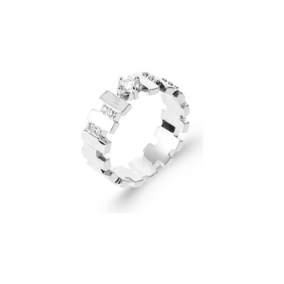 Bague en argent rhodié et oxyde de zirconium