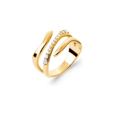 Bague en plaqué or et oxyde de zirconium