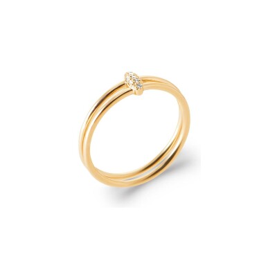 Bague en plaqué or et oxyde de zirconium