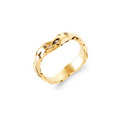 Bague en plaqué or et pierre naturelle