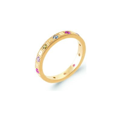 Bague en plaqué or et pierre naturelle