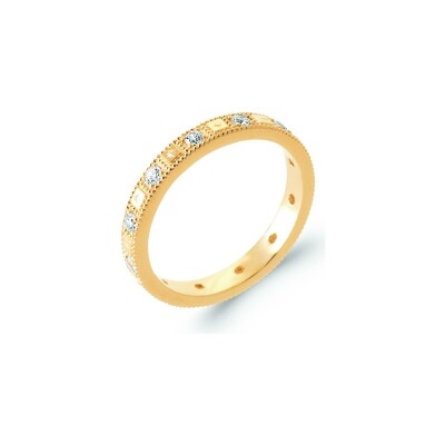 Bague en plaqué or et oxyde de zirconium