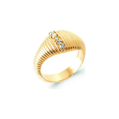 Bague en plaqué or et oxyde de zirconium