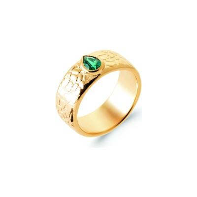 Bague en plaqué or et pierre naturelle