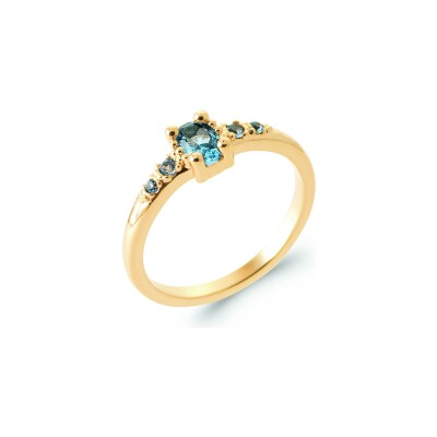 Bague en plaqué or et pierre naturelle