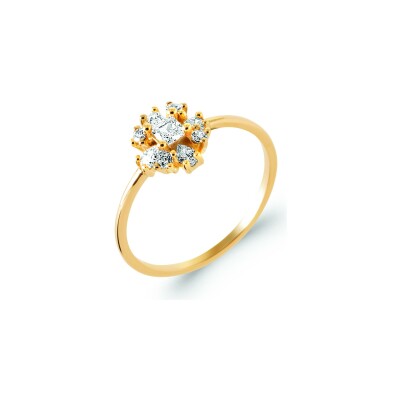 Bague en plaqué or et oxyde de zirconium