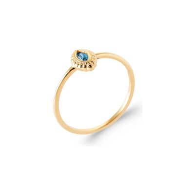 Bague en plaqué or et pierre naturelle