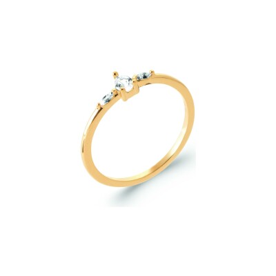 Bague en plaqué or et oxyde de zirconium