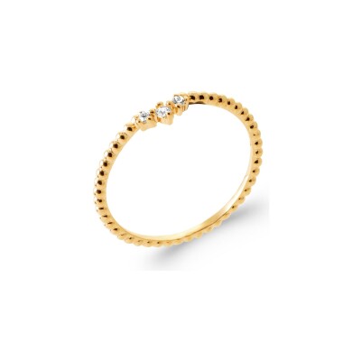 Bague en plaqué or et oxyde de zirconium