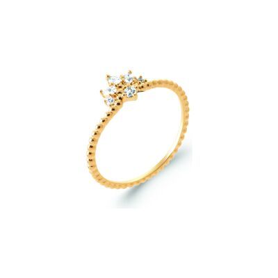 Bague en plaqué or et oxyde de zirconium