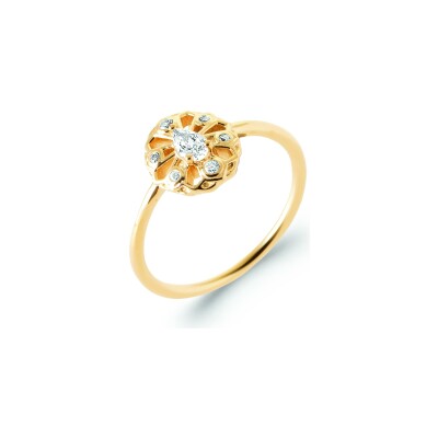 Bague en plaqué or et oxyde de zirconium