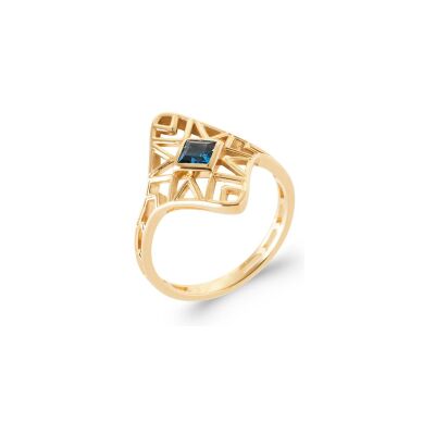 Bague en plaqué or et pierre naturelle