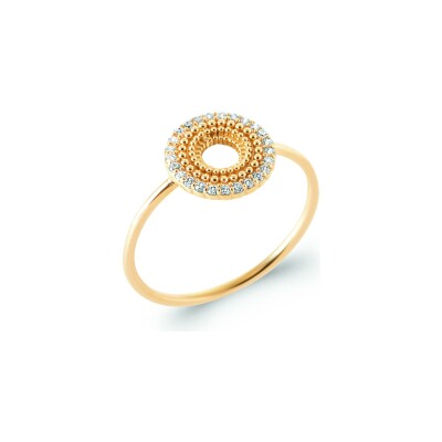 Bague en plaqué or et oxyde de zirconium