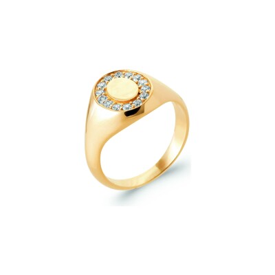 Bague en plaqué or et oxyde de zirconium