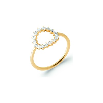 Bague en plaqué or et oxyde de zirconium