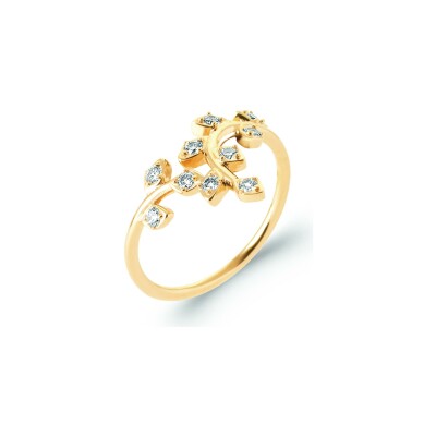 Bague en plaqué or et oxyde de zirconium