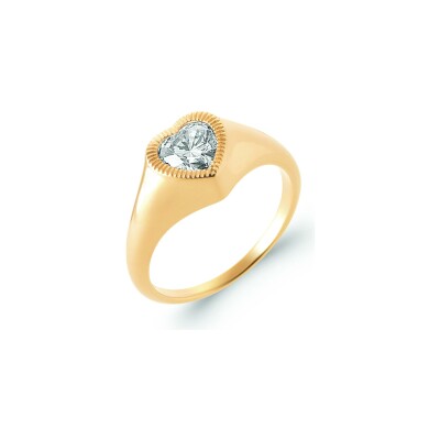 Bague en plaqué or et oxyde de zirconium