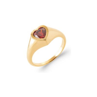Bague en plaqué or et pierre naturelle
