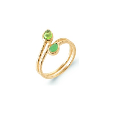 Bague en plaqué or et aventurine