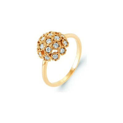 Bague en plaqué or et oxyde de zirconium