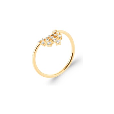Bague en plaqué or et oxyde de zirconium