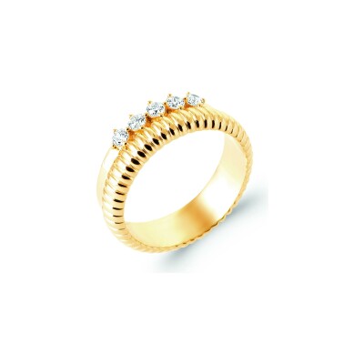 Bague en plaqué or et oxyde de zirconium