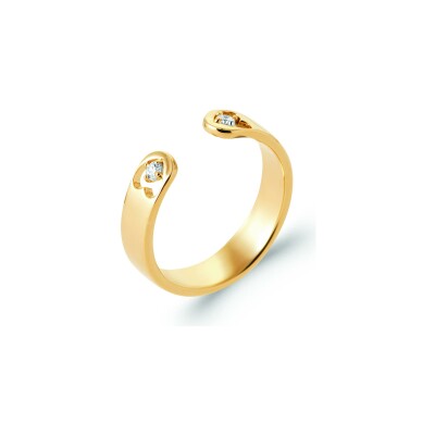 Bague en plaqué or et oxyde de zirconium