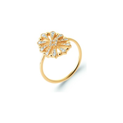 Bague en plaqué or et oxyde de zirconium