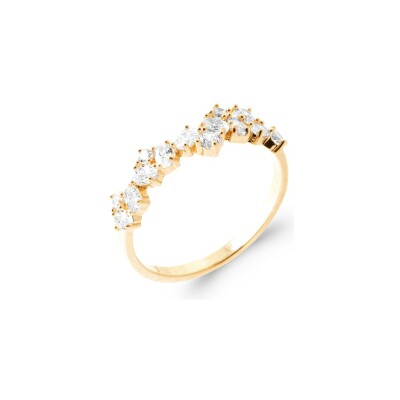 Bague en plaqué or et oxyde de zirconium