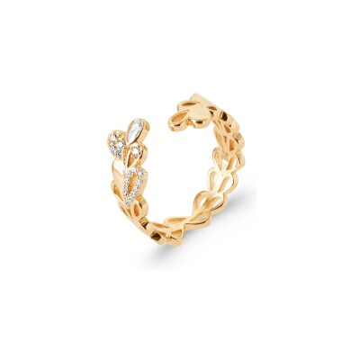 Bague en plaqué or et oxyde de zirconium