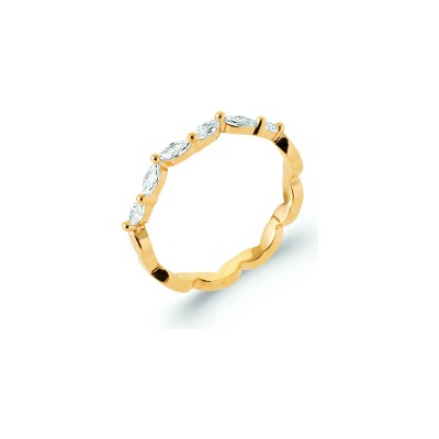 Bague en plaqué or et oxyde de zirconium