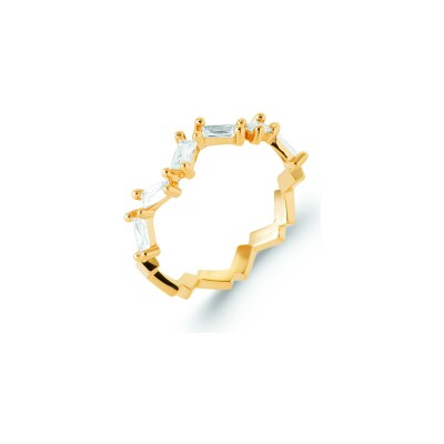 Bague en plaqué or et oxyde de zirconium