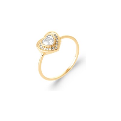 Bague en plaqué or et oxyde de zirconium