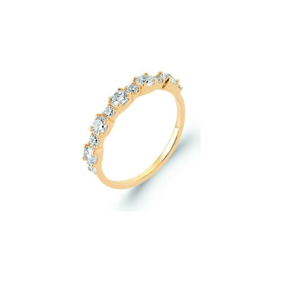 Bague en plaqué or et oxyde de zirconium