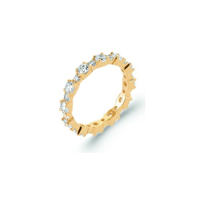 Bague en plaqué or et oxyde de zirconium