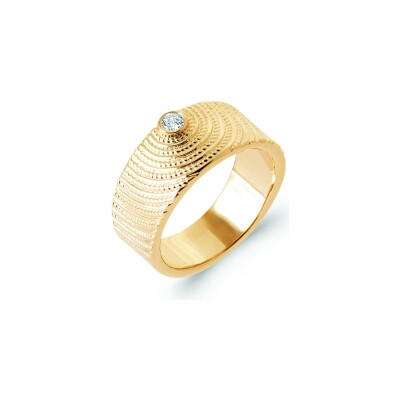 Bague en plaqué or et oxyde de zirconium