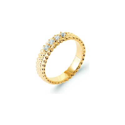 Bague en plaqué or et oxyde de zirconium