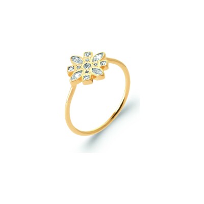 Bague en plaqué or et oxyde de zirconium