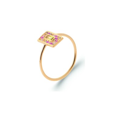 Bague en plaqué or et pierre naturelle