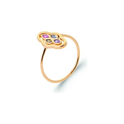 Bague en plaqué or et pierre naturelle