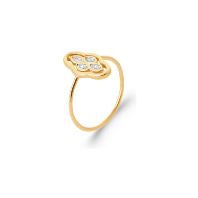 Bague en plaqué or et oxyde de zirconium